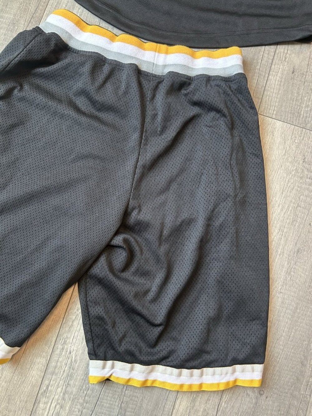 Something Inked Baseball Jersey Shorts Set Black Gold Size S Small Buttons Shirt - Picture 16 of 16